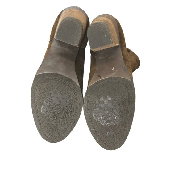 Vince Camuto Ankle Boots Womens 7.5 B Brown Leather Suede VP Hessa Chunky Heel P - Picture 10 of 12